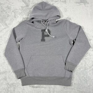 Paul Taylor Mens S Pullover Hoodie Gray Chenille P Patch Long Sleeve PT7SW